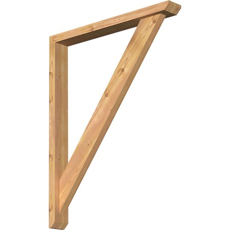 Traditional Slat Smooth Bracket W/ Offset Brace, Western Red Cedar, 3 1/2W X 28D X 36H